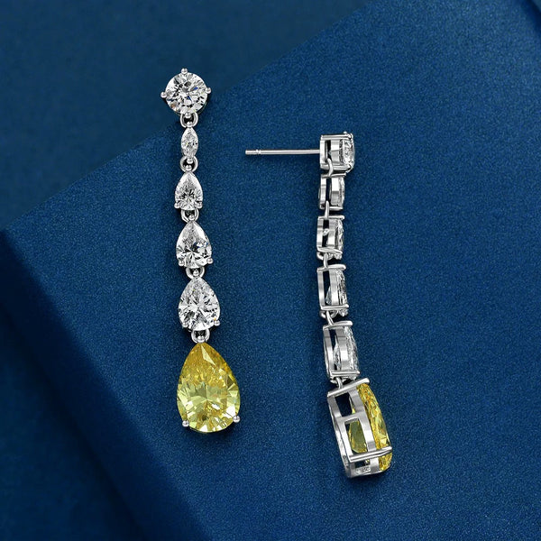 Boucles d'oreilles percées jaune saphir raffinées💎