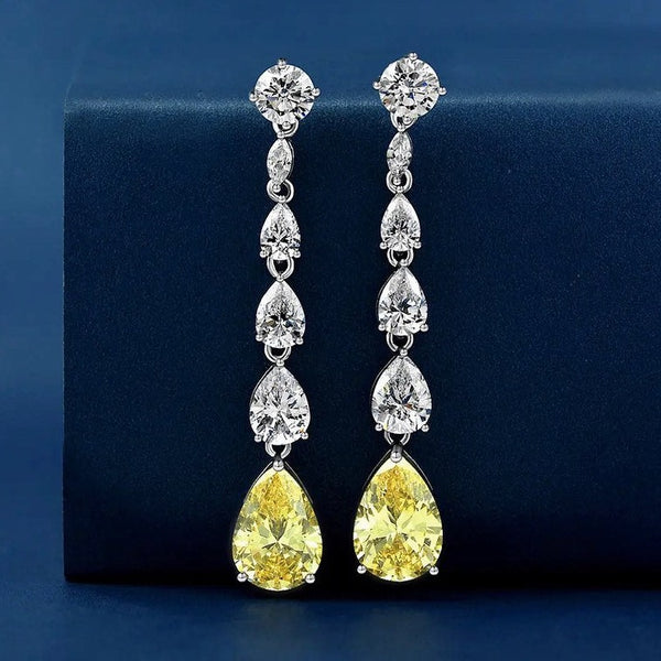 Boucles d'oreilles percées jaune saphir raffinées💎